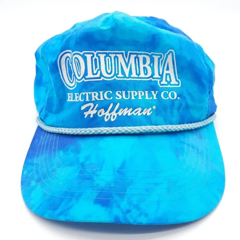 Vintage Columbia‎ Electric Supply Co Snapback Trucker Rope Hat Nylon Cap Tie Dye